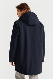 Parka longue &agrave; capuche doubl&eacute;e en sherpa