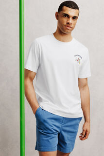Gevlamd T-shirt met print club terrasse