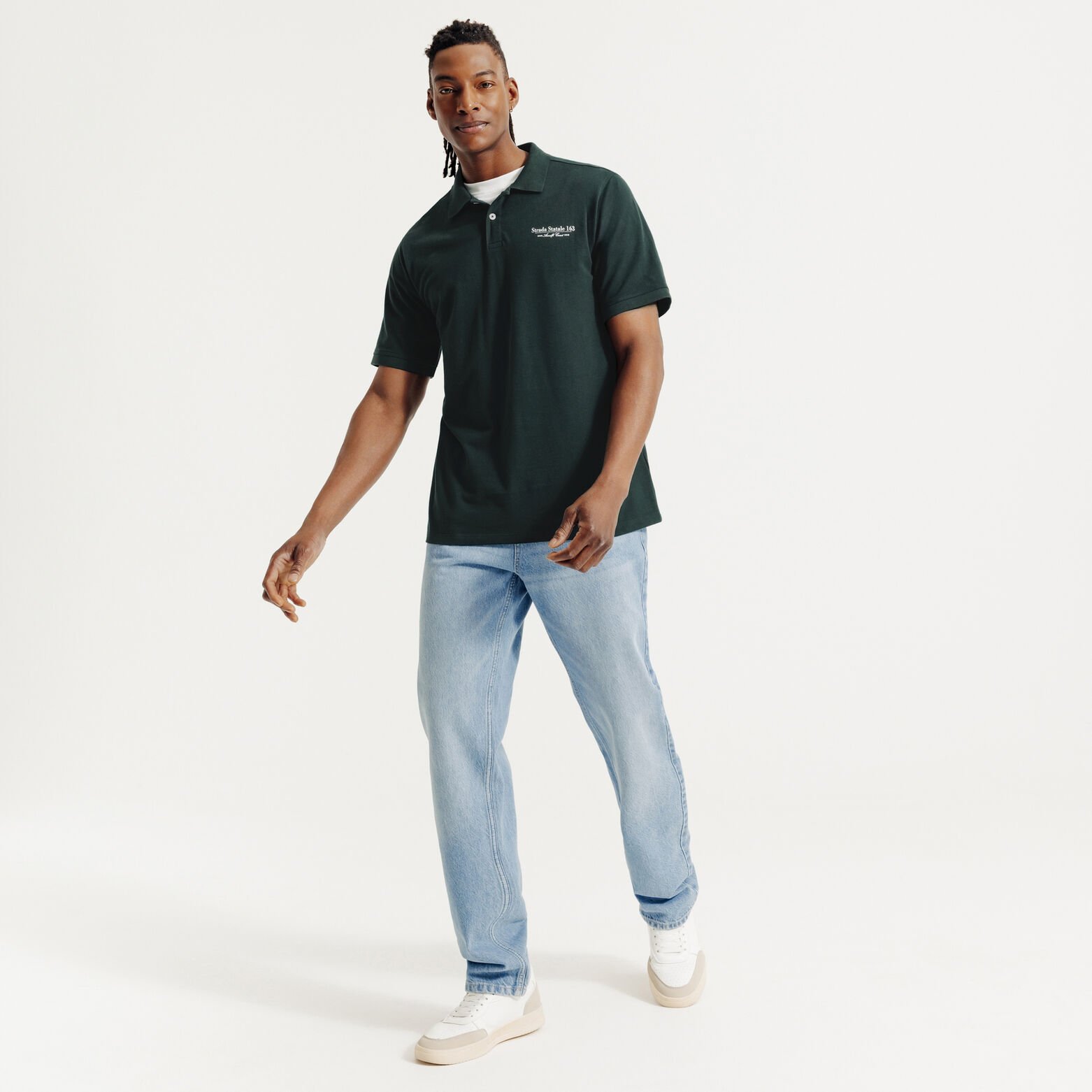 Polo korte mouwen met print voor- en achteraan