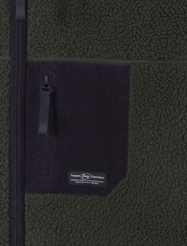 Veste zipp&eacute;e en sherpa contrast&eacute;e