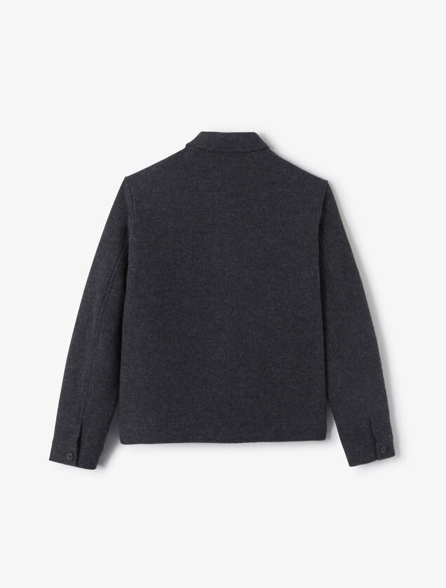 Blouson en laine col chemise