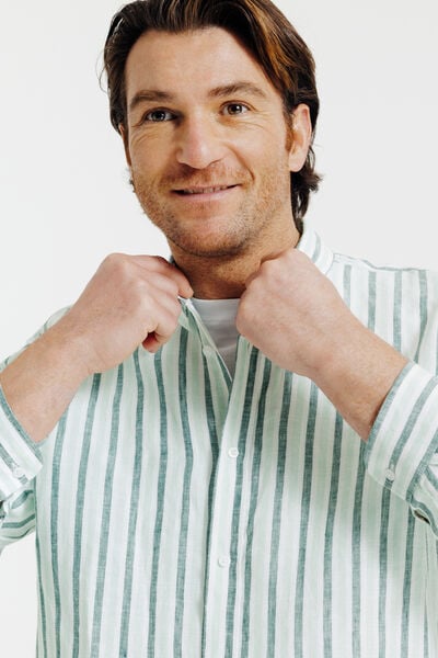 Gestreept hemd in linnen