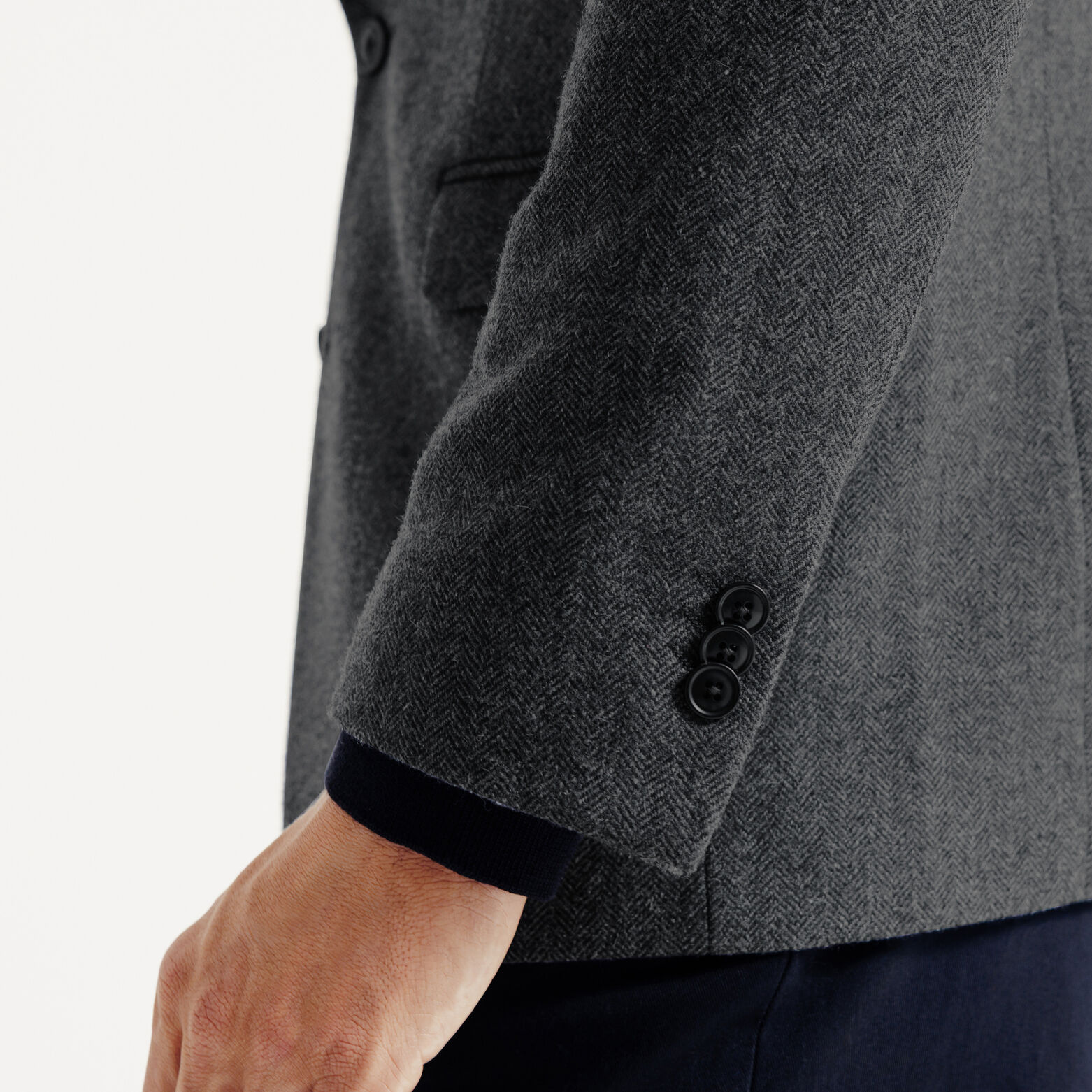 Comfort fit blazerjasje met visgraatmotief