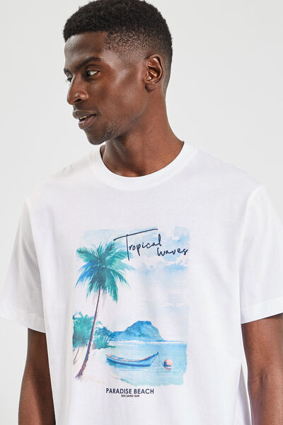 Tee shirt imprim&eacute; plac&eacute; paysage