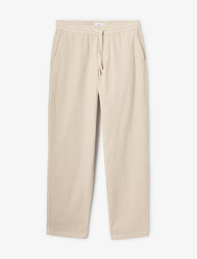 Pantalon en velours taille &eacute;lastiqu&eacute;e