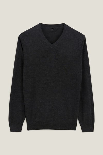 Trui met V-kraag in merinoswol