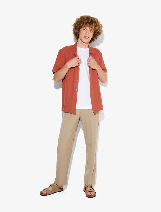 Chemisette en gaze de coton col requin