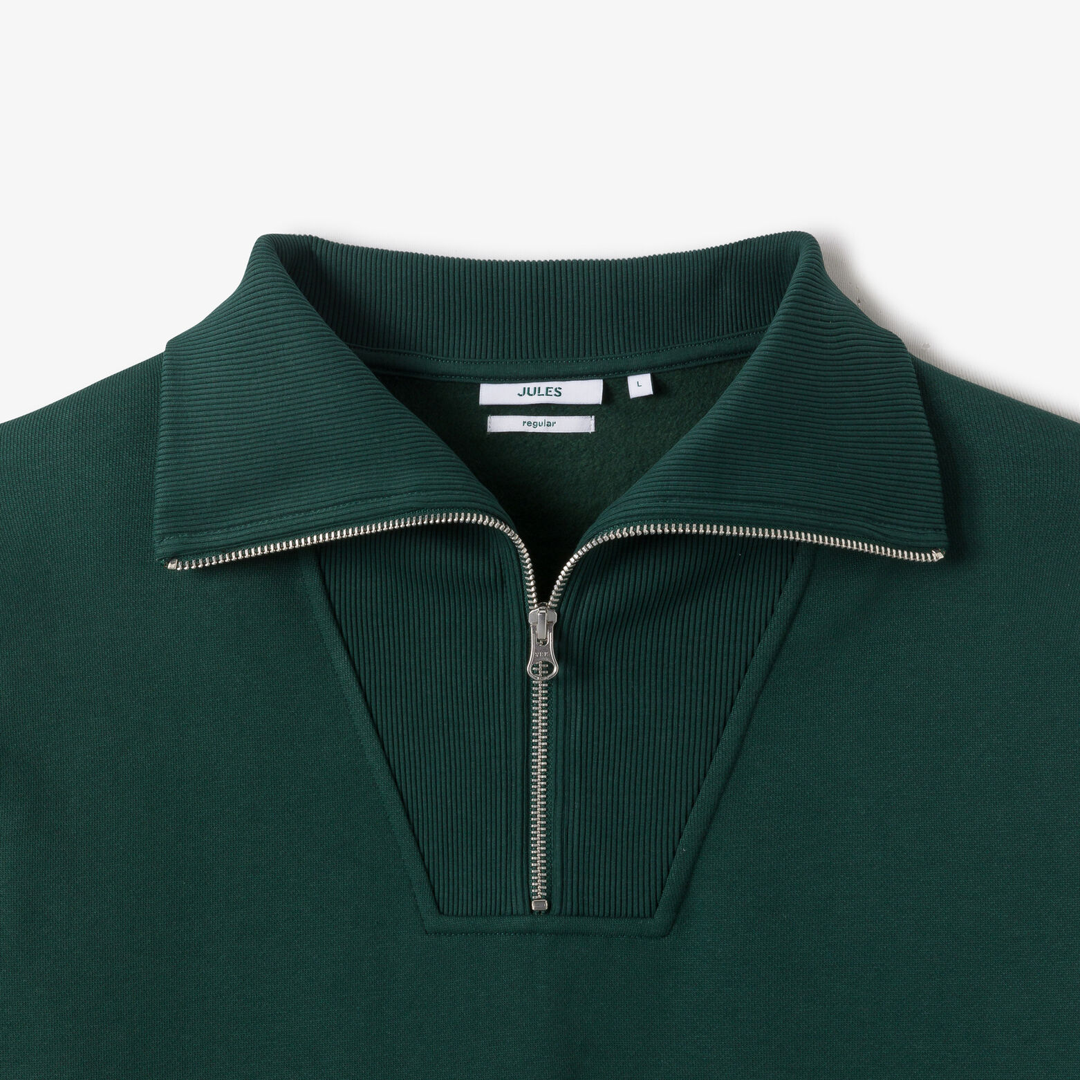 Sweater truckerskraag met rits