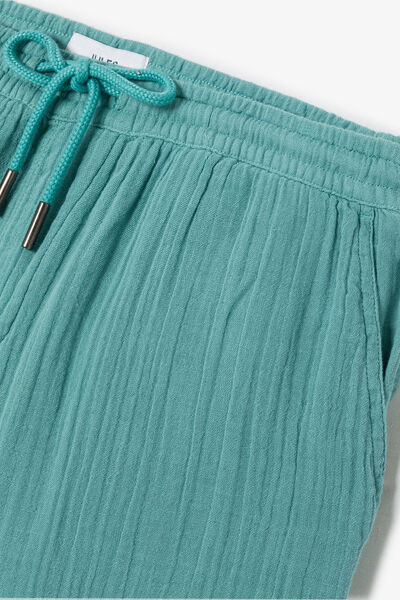 Bermuda met elastische taille in katoengaas