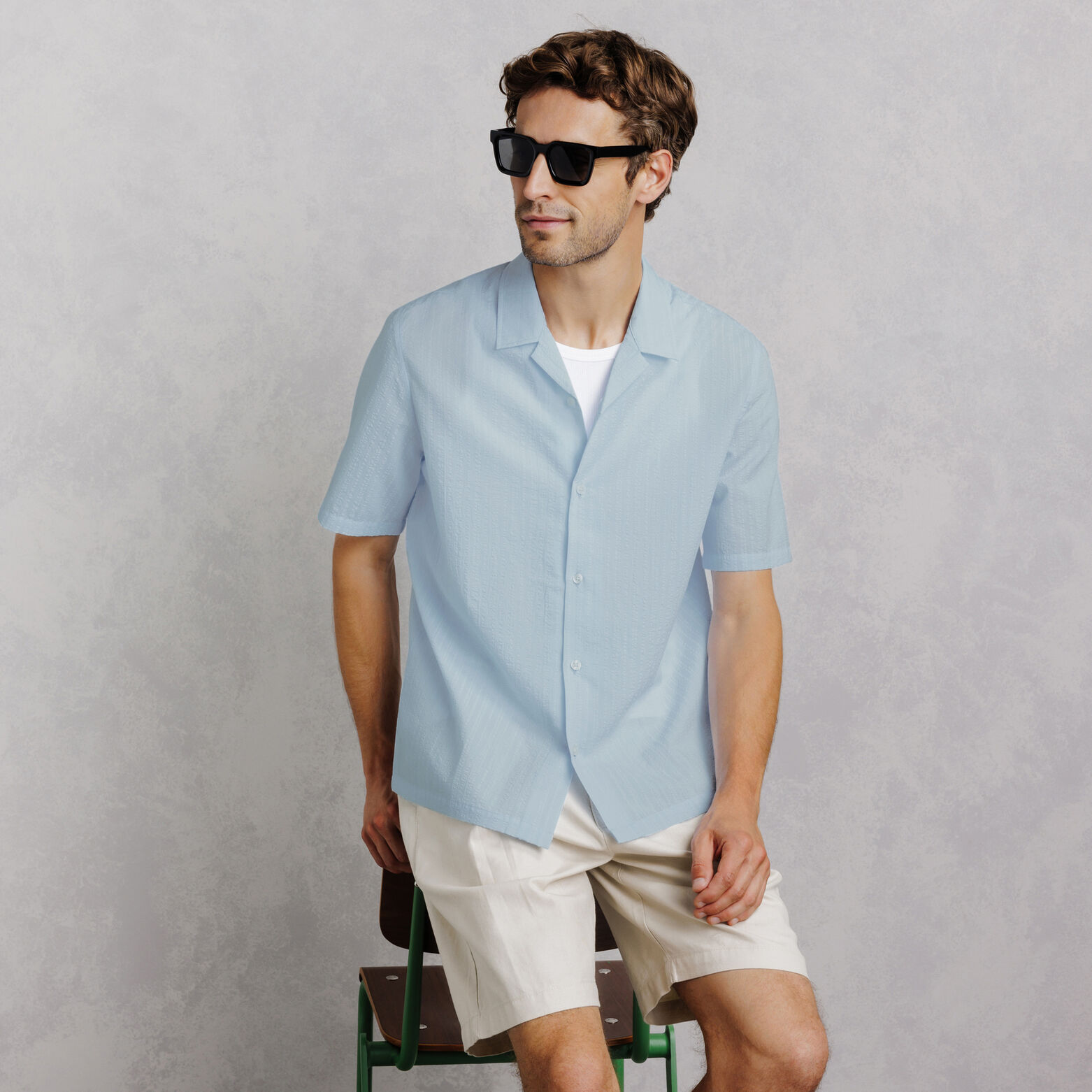 Chemisette col requin coton unie