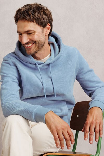 Sweat &agrave; capuche en velours