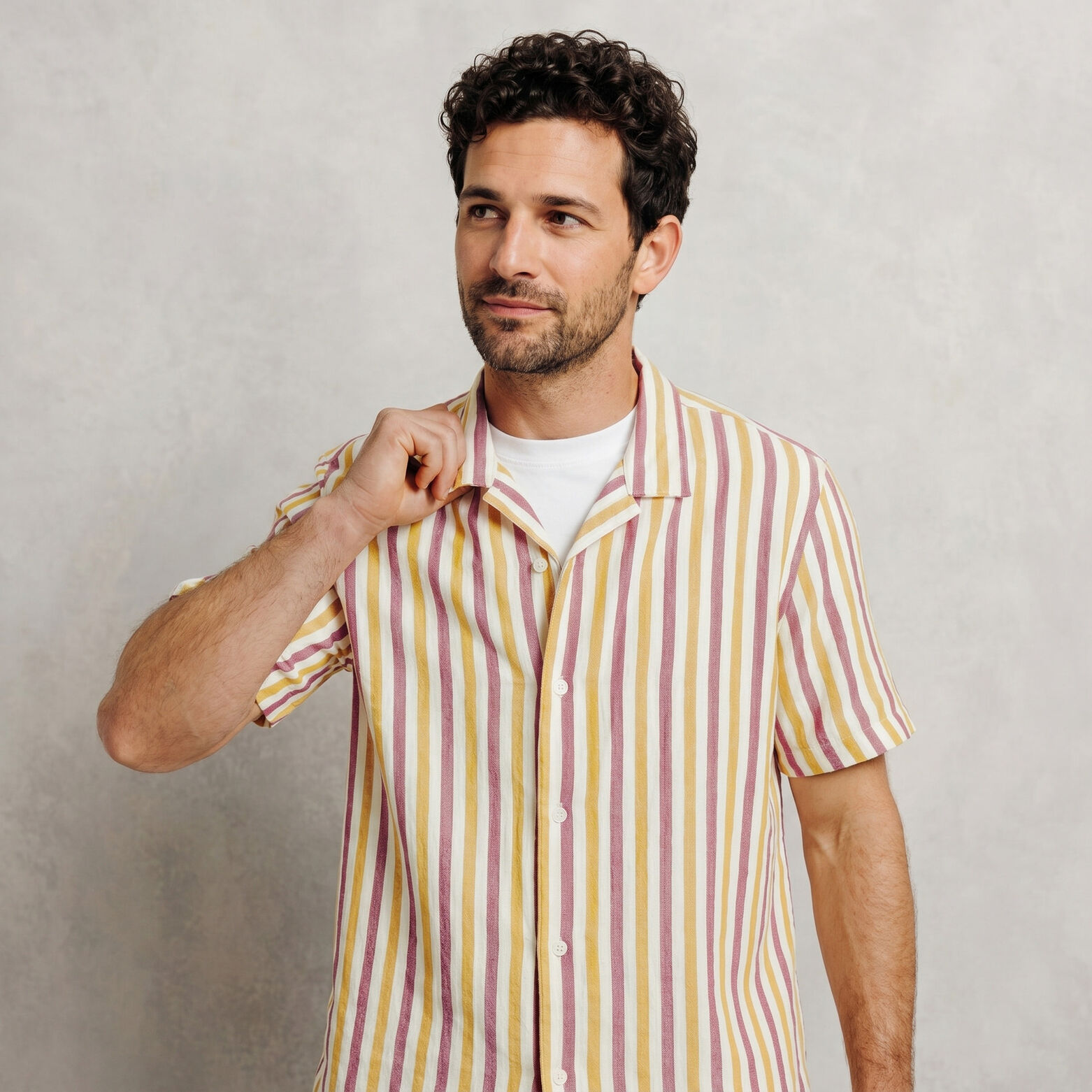 Regular fit gestreept overhemd met korte mouw van 