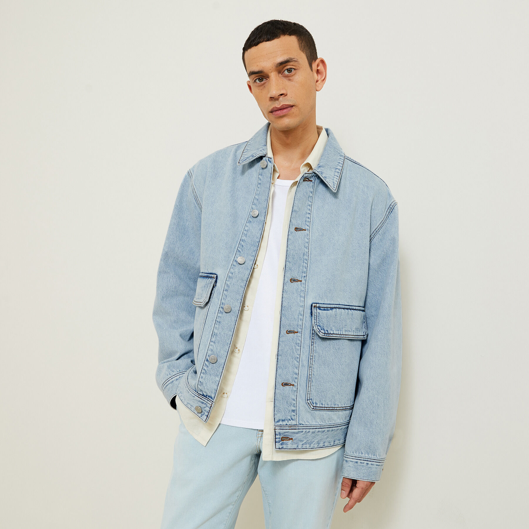 Veste mi saison en jean Bleu moyen Jules