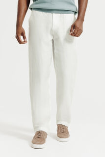 Loose fit chinobroek in 100% linnen