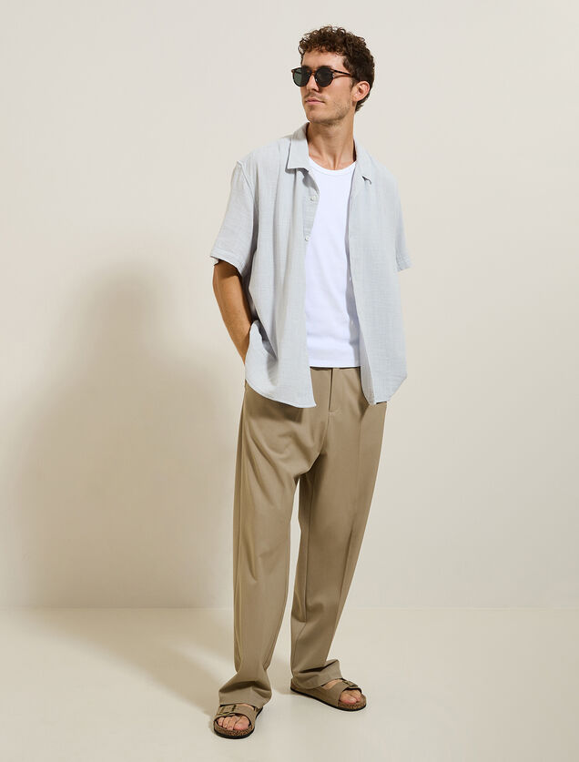 Chemisette en gaze de coton textur&eacute;e