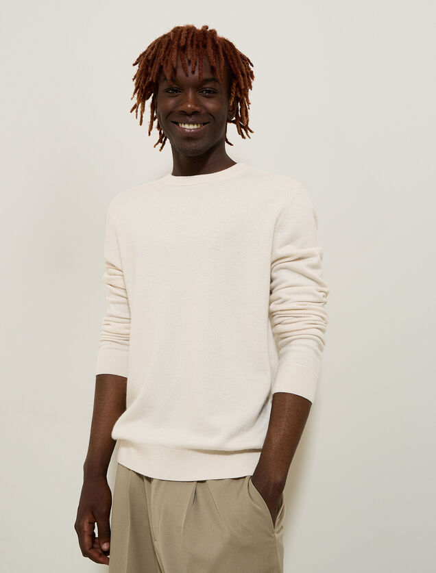 Pull col rond m&eacute;lange m&eacute;rinos cachemire