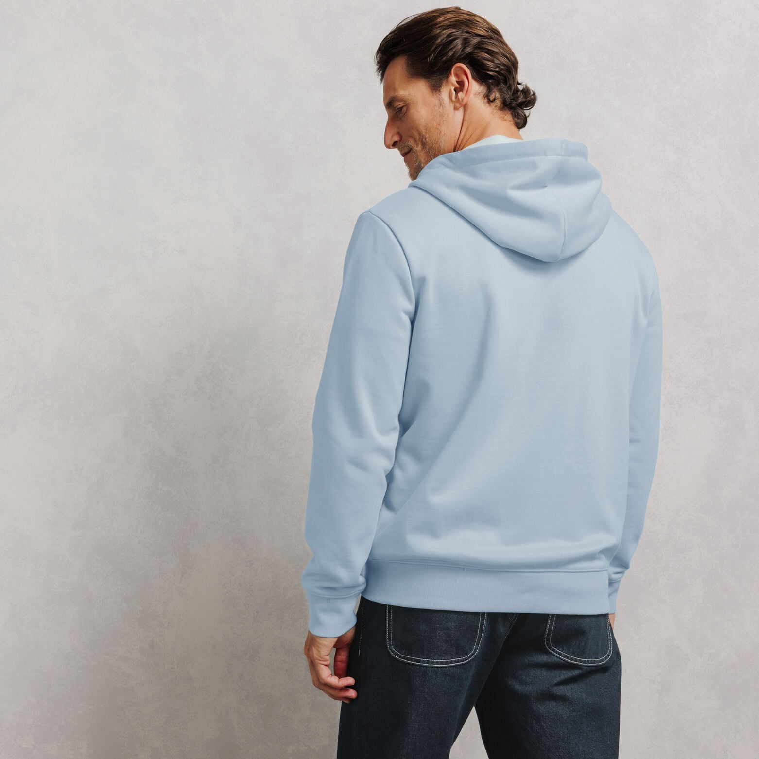 Sweat &agrave; capuche zipp&eacute; molleton uni