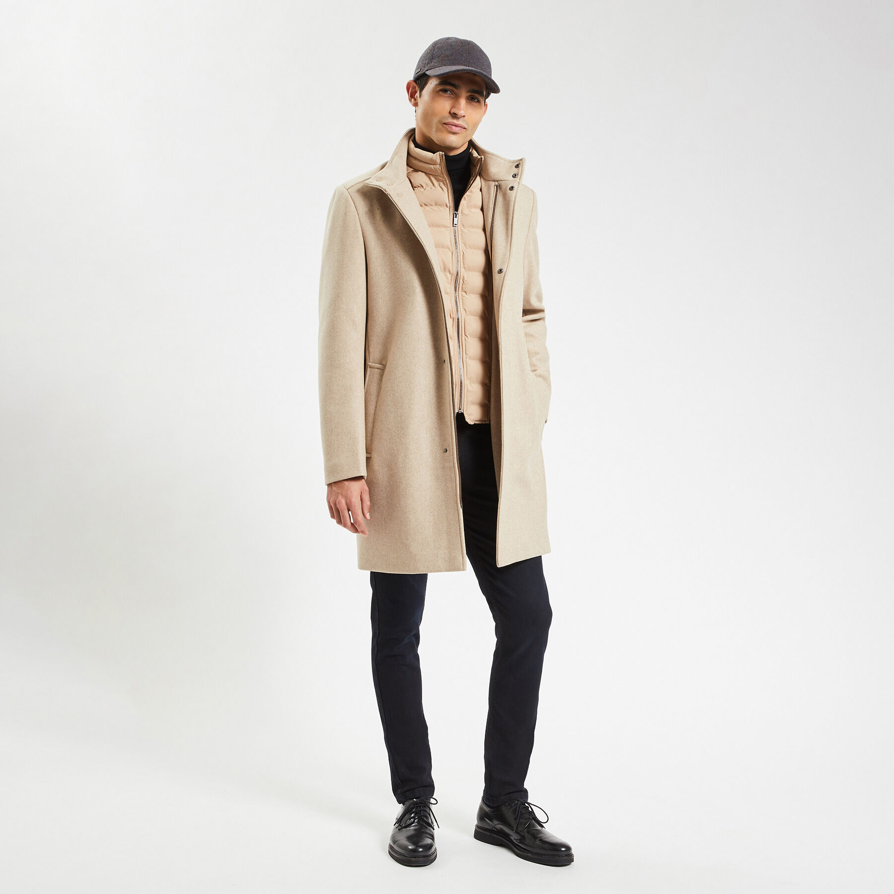 Manteau laine sales col montant