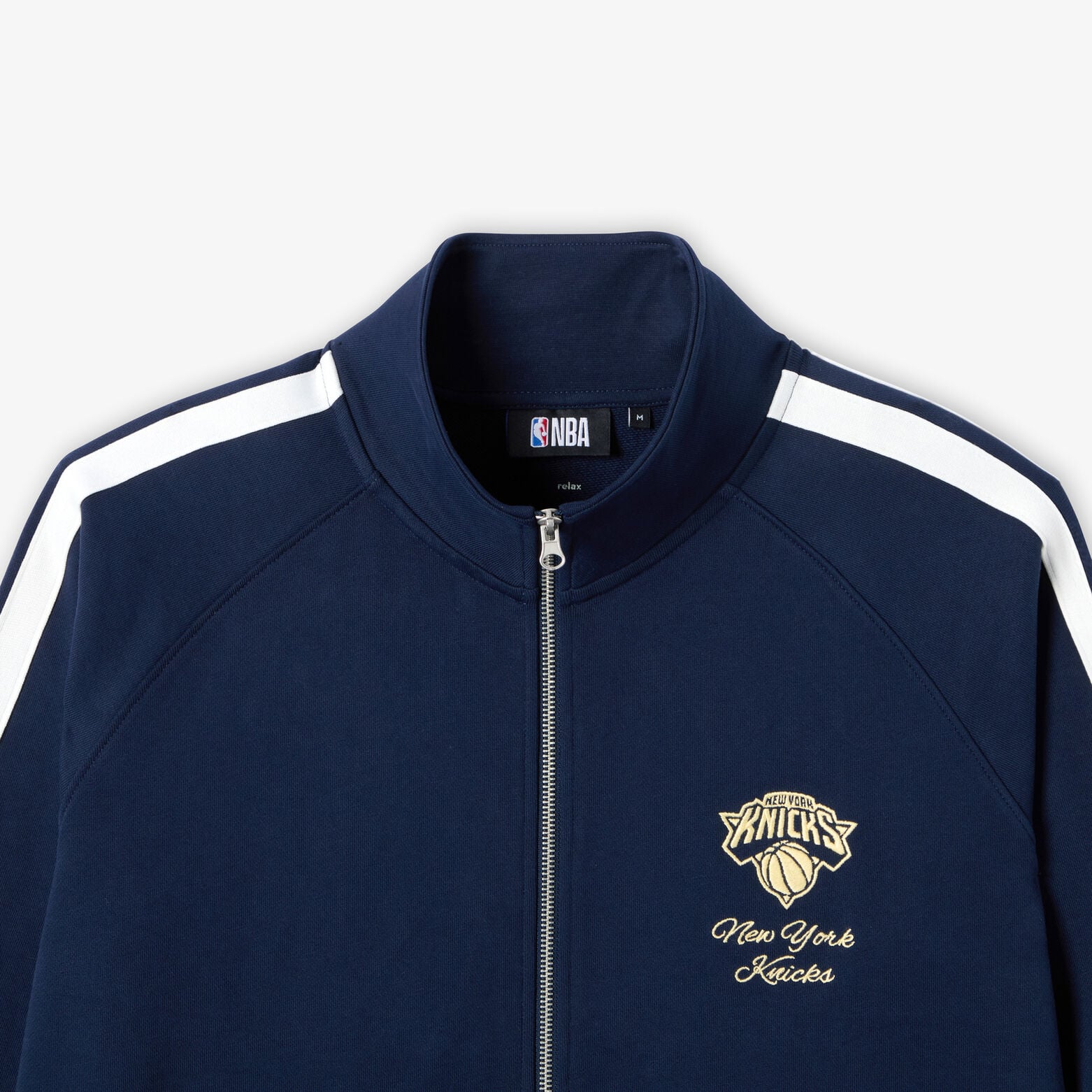 Sweat zipp&eacute; brod&eacute; New York Knicks licence NBA