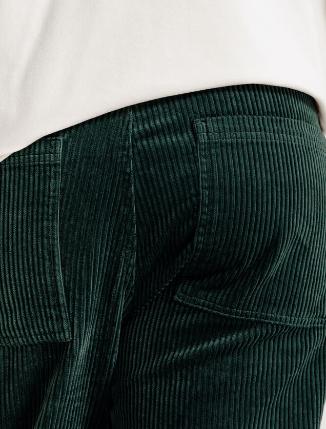 Pantalon en velours taille &eacute;lastiqu&eacute;e