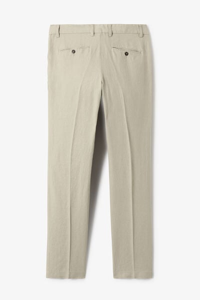 Pantalon chino straight 100% lin