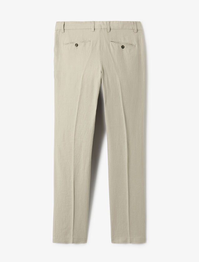 Straight fit chinobroek in 100% linnen