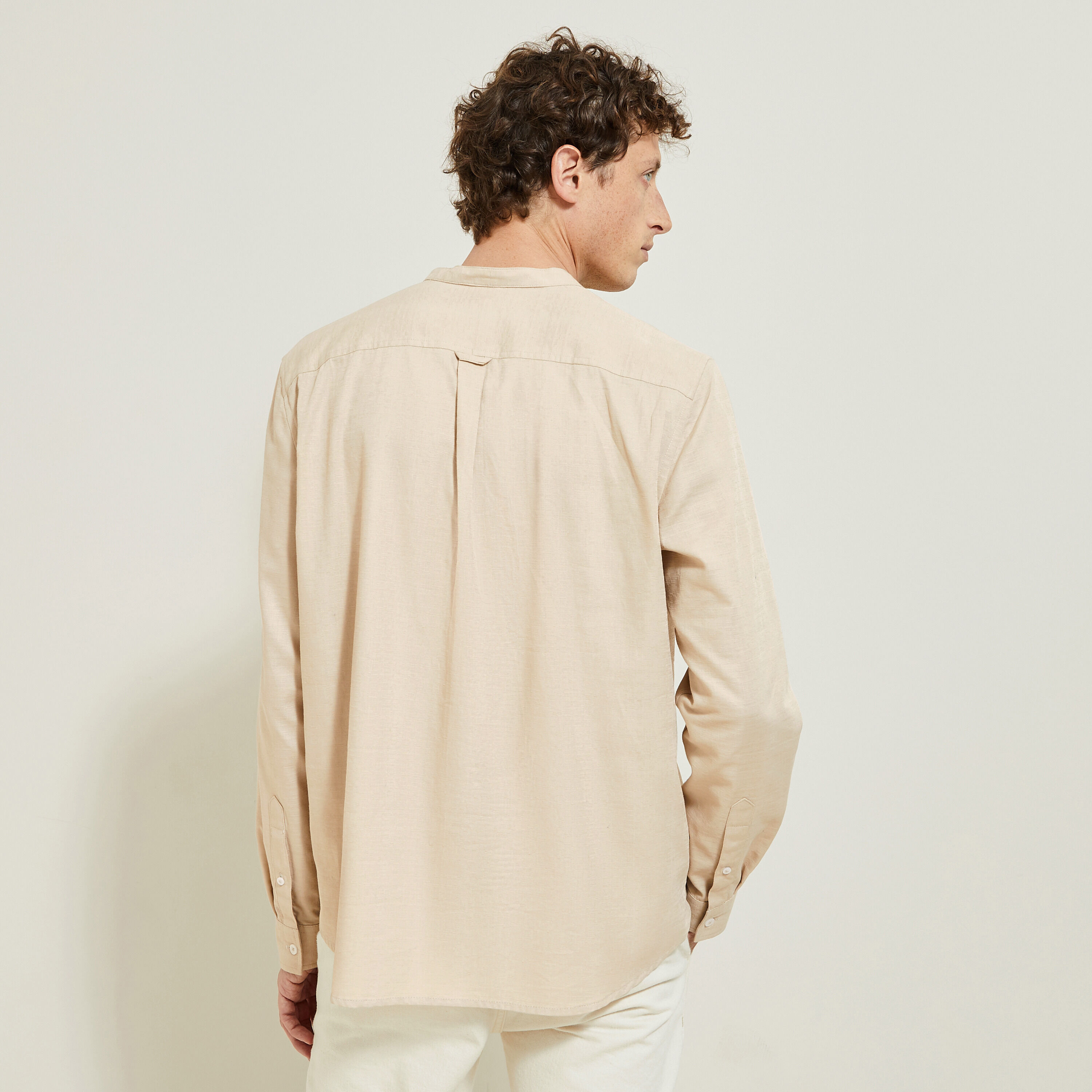 Chemise en coton col mao