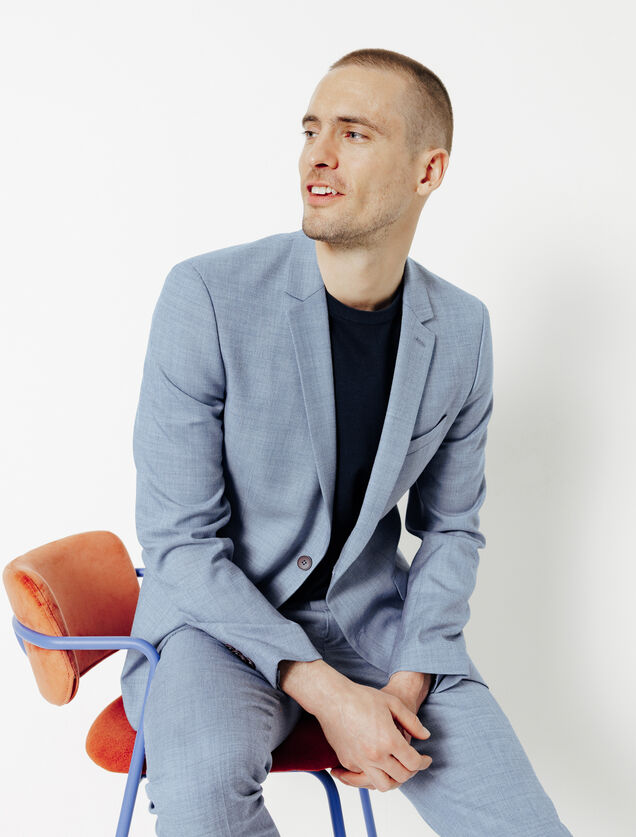 Veste de costume slim bi-ton