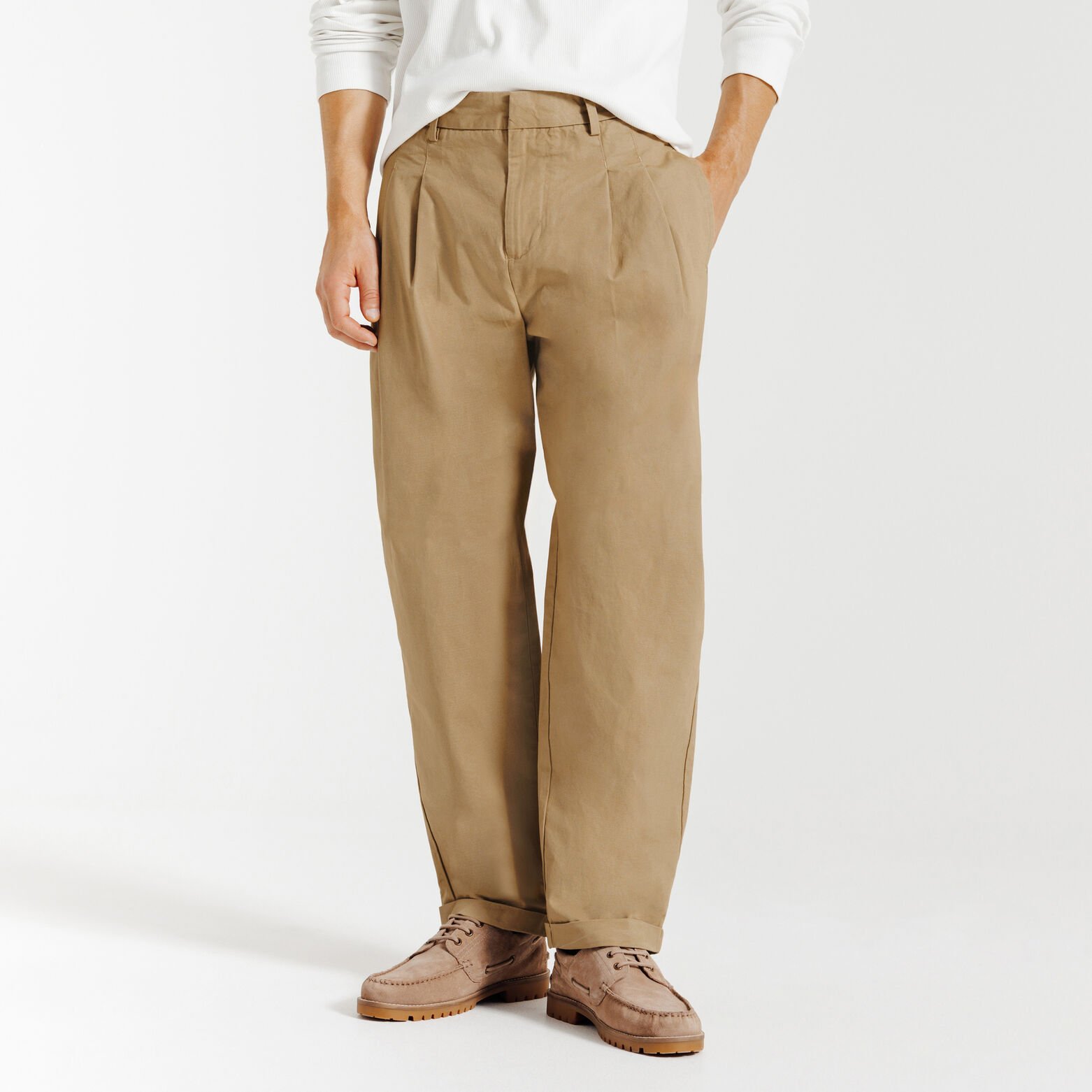 Skate fit broek dubbele plooi met omslag