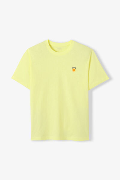 Tee shirt mati&egrave;re flamm&eacute;e broderie poitrine