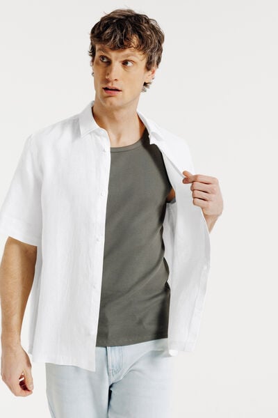 Chemisette en coton lin unie