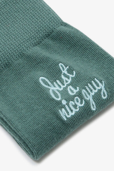 Hoge sokken met opschrift