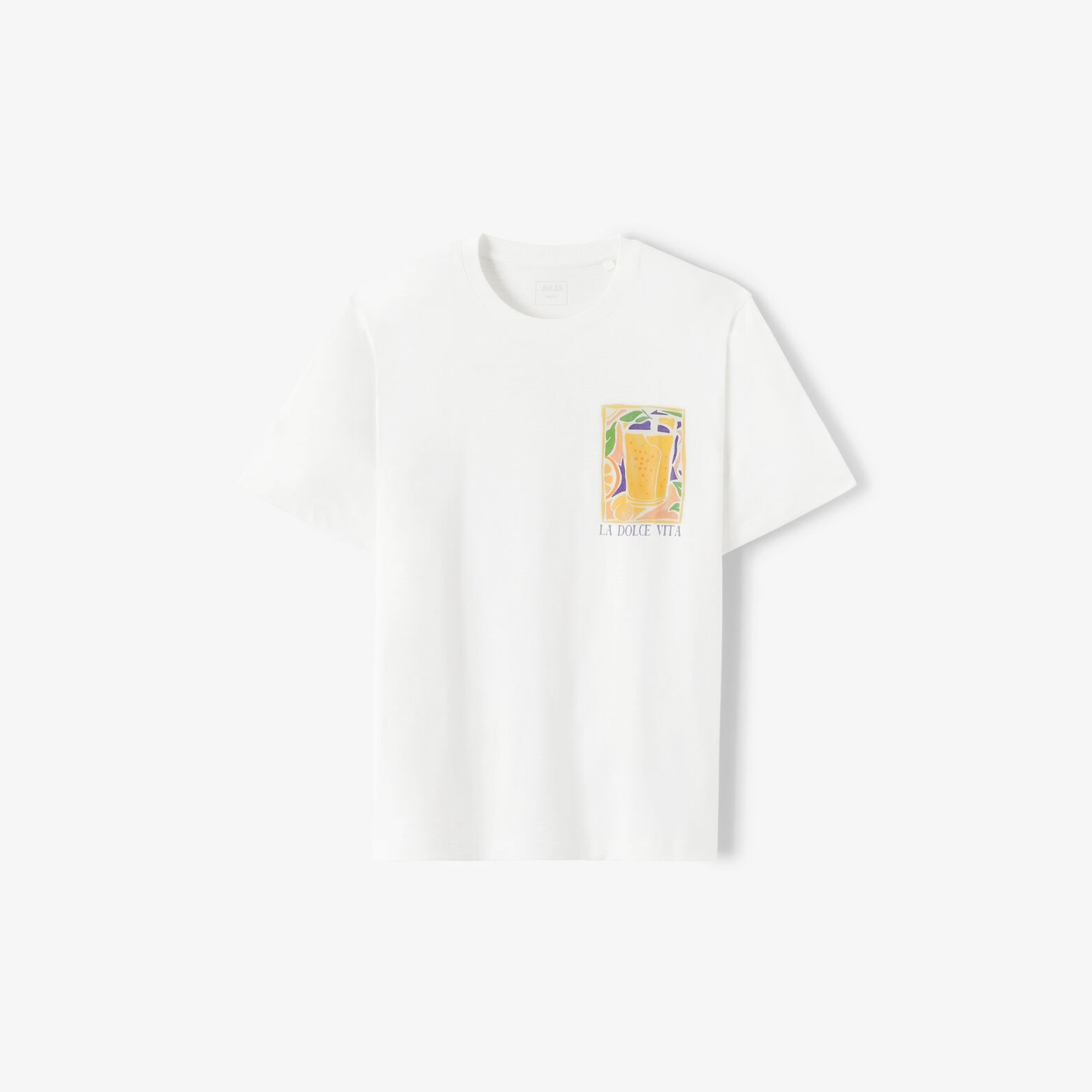 T-shirt met "dolce vita" print voor- en achteraan