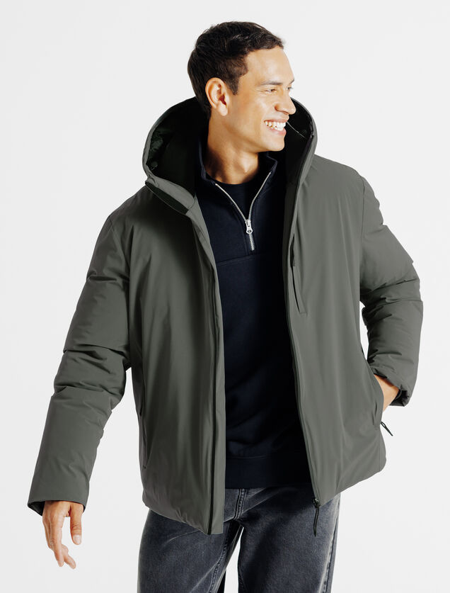 Blouson &agrave; capuche zipp&eacute;