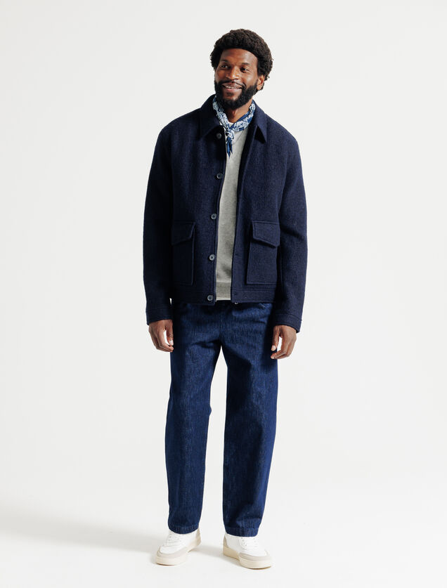 Pull col v sans manches