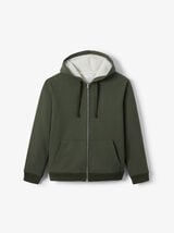 Sweat &agrave; capuche zipp&eacute; doubl&eacute; sherpa
