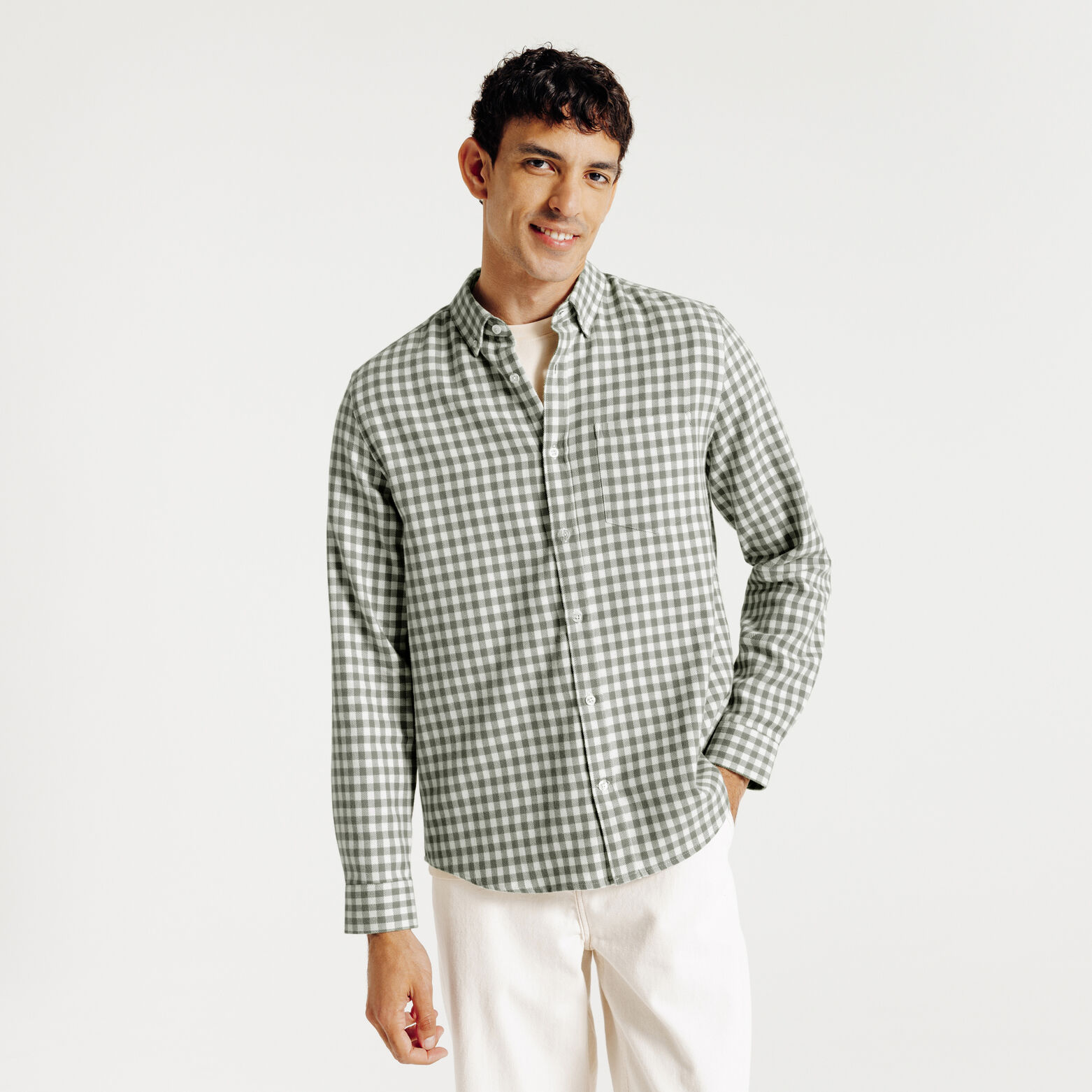 Geruit hemd in katoenflanel