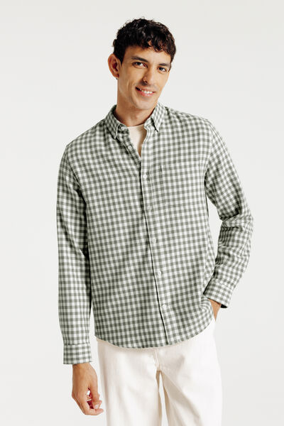 Chemise en coton flanelle à carreaux