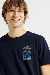 Tee shirt imprimé poitrine col rond