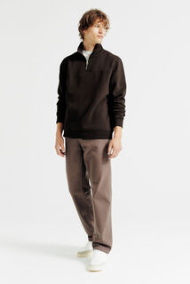 Sweat col montant zipp&eacute; uni