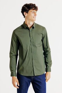 Chemise regular unie coton