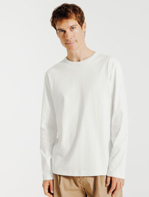 Geribd T-shirt met lange mouwen