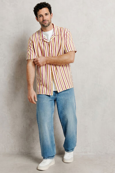 Chemisette en gaze de coton ray&eacute;e