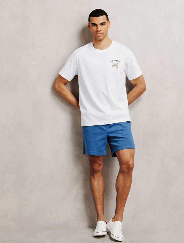 Gevlamd T-shirt met print club terrasse