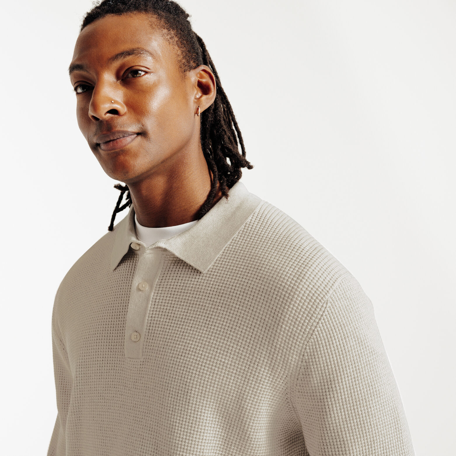 Polo en maille col boutonn&eacute; fantaisie