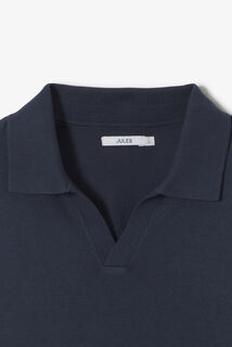 Polo en maille manches longues col resort
