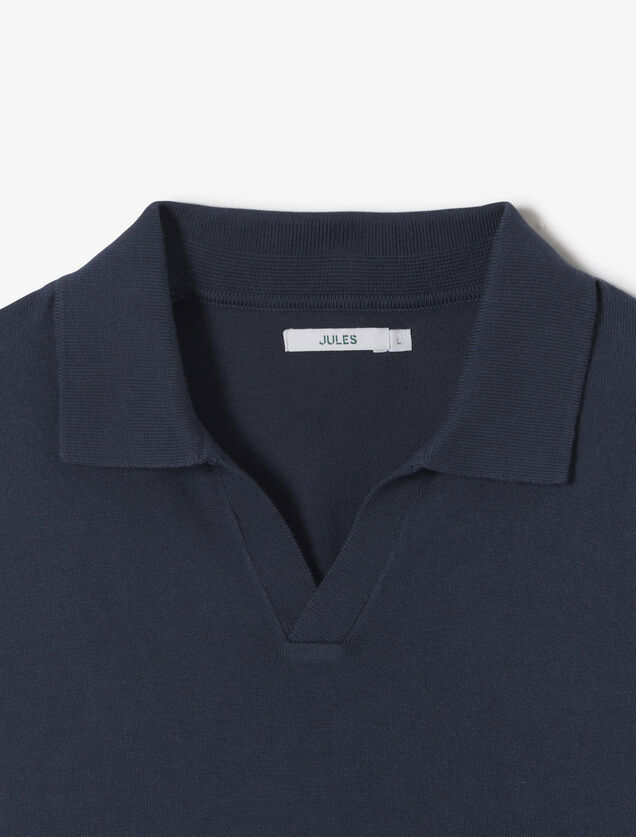 Polo en maille manches longues col resort