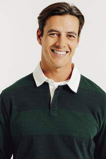 Gestreepte polo lange mouwen