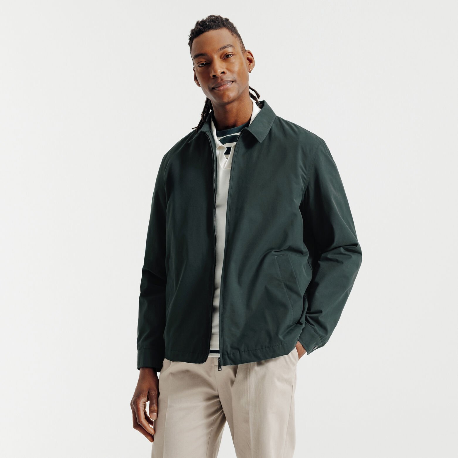 Blouson col chemise zipp&eacute;