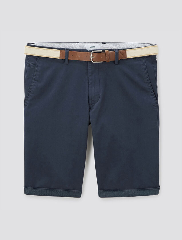 Bermuda chino uni avec ceinture